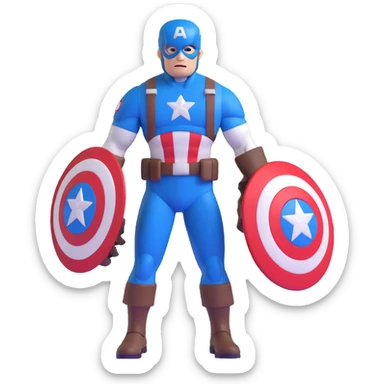 captain america with red white and blue shield sticker