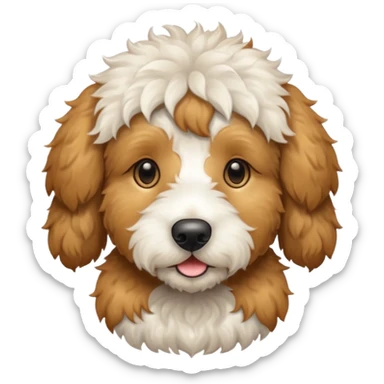 golden doodle with white and brown spots  sticker