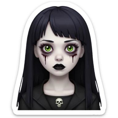 Faça uma zumbi com franja da subcultura gothc sticker