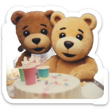 teddy bears party polaroid photo sticker