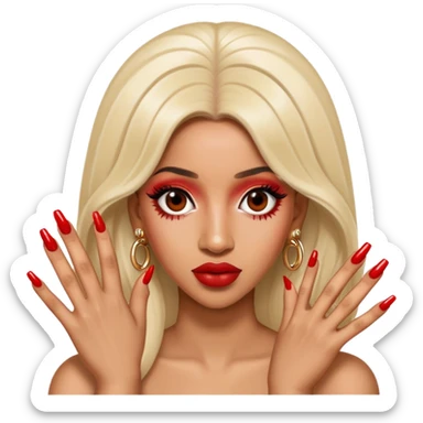 Cardi B rapper with long nails sticker