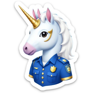 unicorn wearing a police uniform sticker