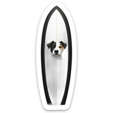 surfboard and black-white amstaff on it sticker