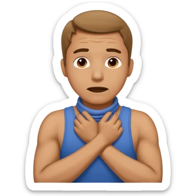 Man with hands gripped around NECK crossed like he is choking sticker