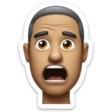 Man disgusted and disturbed pulling a dramatic face  sticker