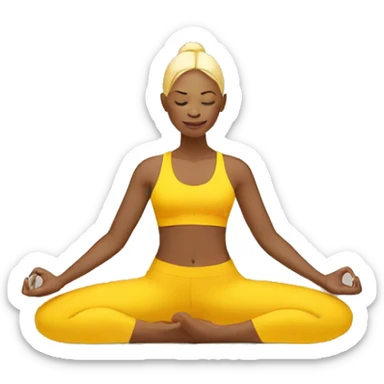 person with yellow skin tone doing yoga sticker