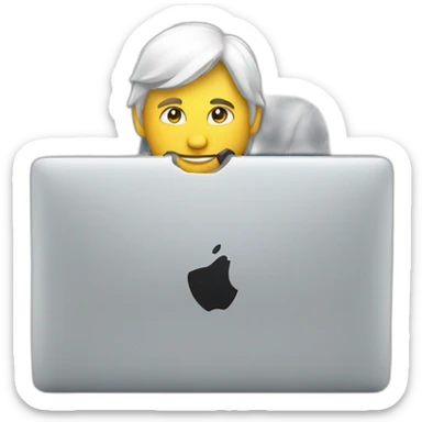 Agent working on a MacBook with WiFi logo on back sticker