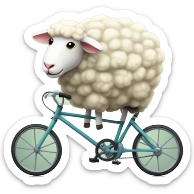 Cute sheep on bicycle  sticker