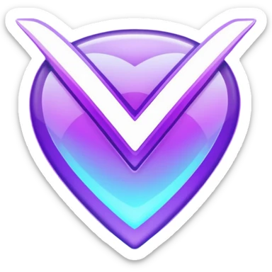 holographic purple checkmark sticker