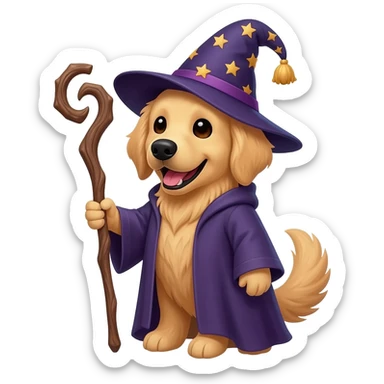 Dog wizard sticker