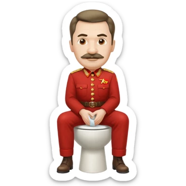 make an emoji with stalin sitting on a toilet sticker