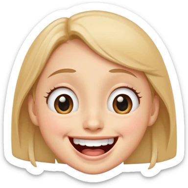 Emoji, laughing face with lots of tears of joy exactly from eyes, wide smile, big eyes sticker