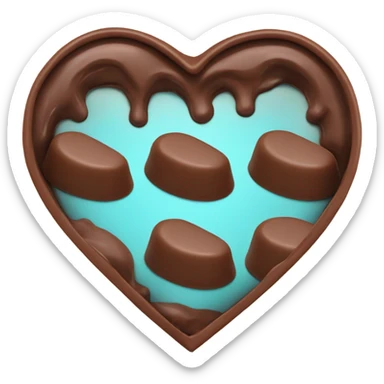 heart shaped box of poop emoji chocolates  sticker