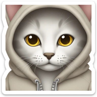 cat with hoodie  sticker