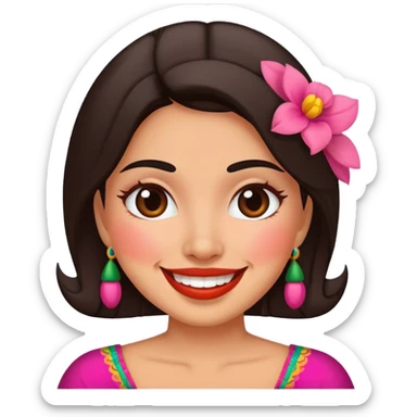 Mexican Woman blushing emoji sticker