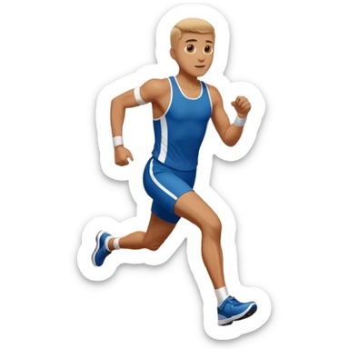 a man crossing Finish Line  sticker