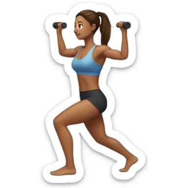  woman doing squats whith only leg sticker