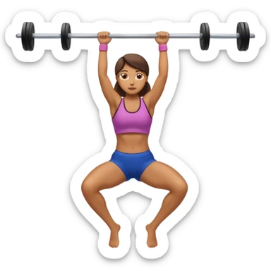 woman doing pull up full body sticker