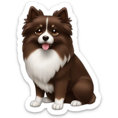 Spitz chocolate dark with brown seated no white colour  sticker