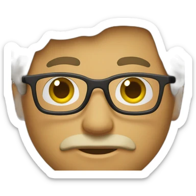 Hombre mayor, con pelo gafas y sin arrugas sticker