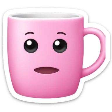 pink mug with a bow sticker