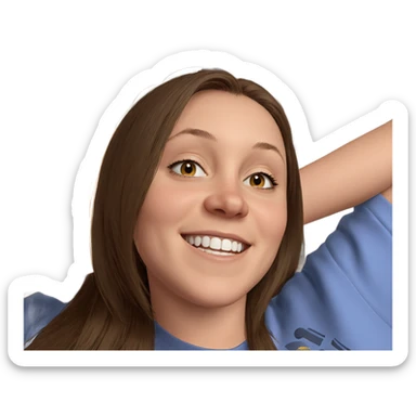 girl with a warm smile sticker