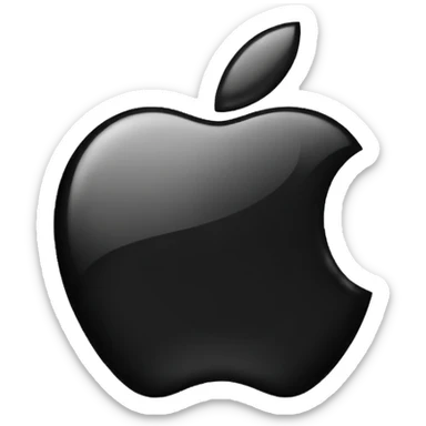 apple logo black colour sticker
