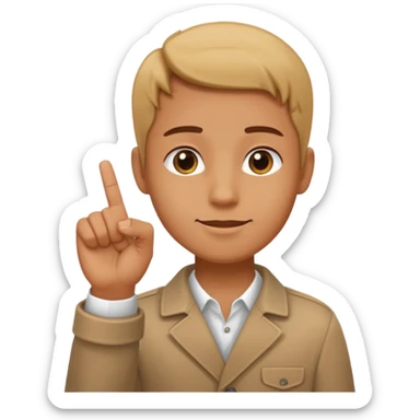 manos juntando en pulgar, con el dedo índice parado, señalando hacia arriba sticker