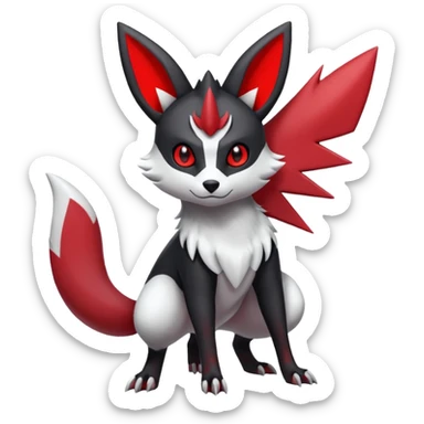 White, black and red Umbreon-Zangoose-fusion (full body) sticker