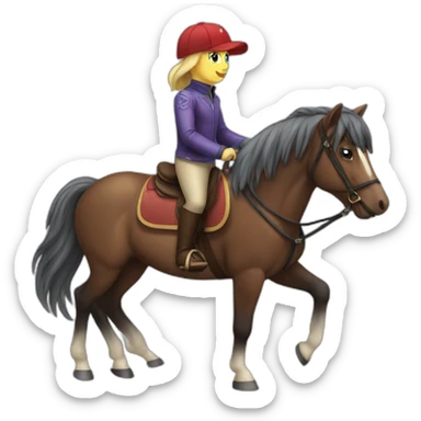 pony riding a horse on a horse sticker