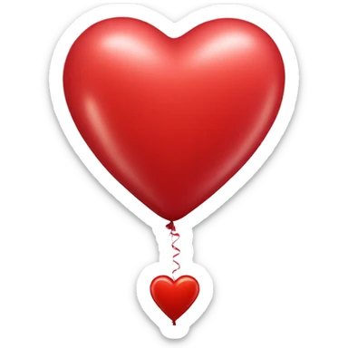 Realistic red heart balloons sticker