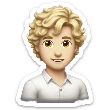 Handsome rich boy nice hairstyle white skin sticker