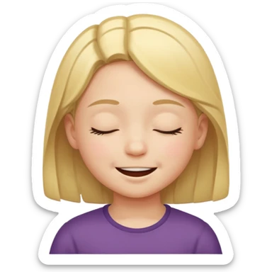 child smiling with closed eyes sticker