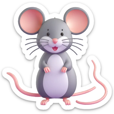 cute mouse with very long tail sticker