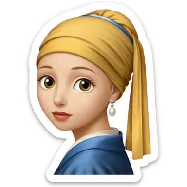 Girl with a Pearl Earring painting sticker