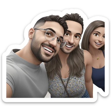 smiling group selfie moment sticker