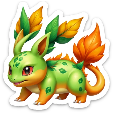 Shiny Exotic Bulbasaur-Leafeon-Charmander-Hybrid-Creature sticker