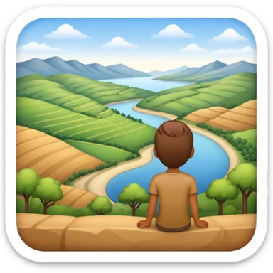 An emoji of someone surveying a landscape sticker
