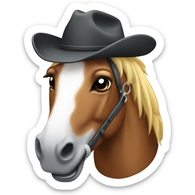 Horse with cow boy hat sticker