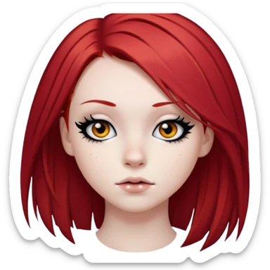 emo girl with red hair sticker