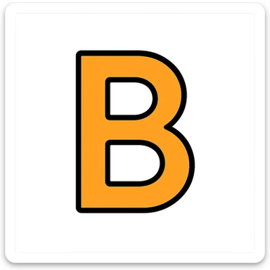 the letter B, lineal color icon with black outlines sticker