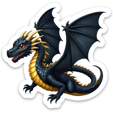 Dragón negro volando  sticker