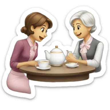 Tea time gossip sticker
