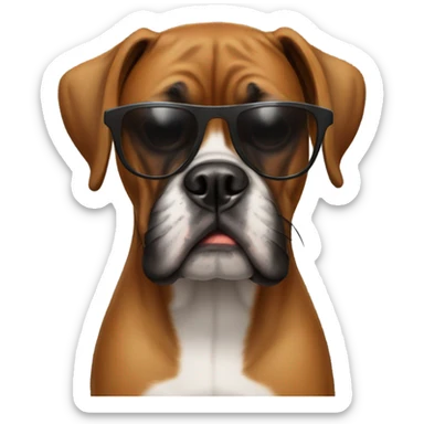 Boxer dog with sun glasses  sticker
