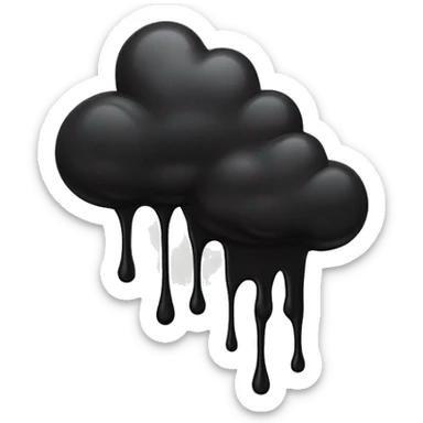 black cloud paint splashed on the wall and dripping down sticker