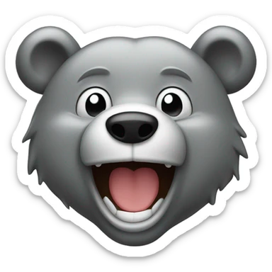 realistic-grey-bear-laughing-with-tears  sticker