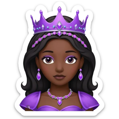 Obsidian Princess – black tiara + violet trim,Shadow Princesses. sticker