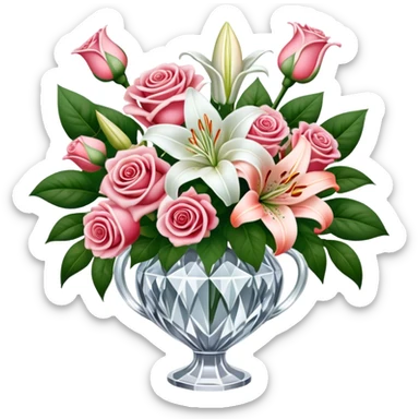Bridal bouquet in crystal vintage vase sticker