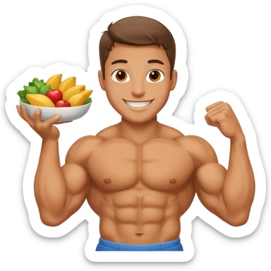food flexing biceps sticker