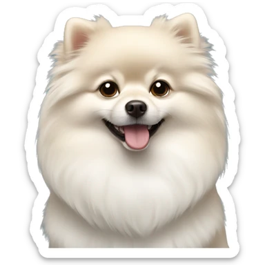 white pomeranian sticker
